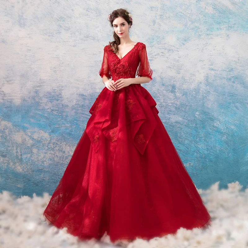 Red Princess Wedding Dress High-end Women's Long Style A-Line Tulle Bride Wedding Gowns Embroidery Angel Wedding Dress Vestido
Red Princess Wedding Dress High-end Women's Long Style A-Line Tulle Bride Wedding Gowns Embroidery Angel Wedding Dress Vestido