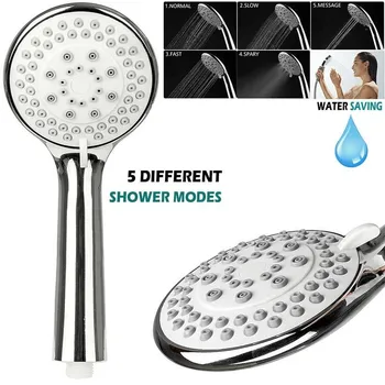 ABS Chrome Shower Head Universal Shower Head 5 Mode Function Chrome Anti-limescale Handset / Hose Pipe
ABS Chrome Shower Head Universal Shower Head 5 Mode Function Chrome Anti-limescale Handset / Hose Pipe