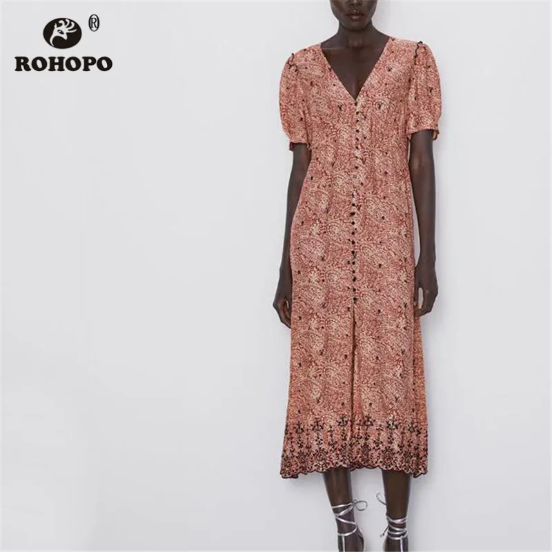 ROHOPO Vintage Red Midi Dress Autumn Woman Printed Top Buttons Ruffled Shoulder Retro A Line Vestido #2193
ROHOPO Vintage Red Midi Dress Autumn Woman Printed Top Buttons Ruffled Shoulder Retro A Line Vestido #2193
