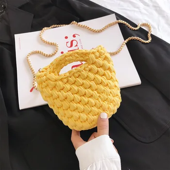 Mini Coin Purse 2019 New Style Women's Handbag Cross-Body Vintage Hand Woven Bag Hand Bucket Strip Thread Crochet Bag Women 
Mini Coin Purse 2019 New Style Women's Handbag Cross-Body Vintage Hand Woven Bag Hand Bucket Strip Thread Crochet Bag Women