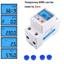 Digital Wattmeter AC Power Energy Meter Din Rail KWH Voltage Current Meter Backlight with Reset Function 220V/230V 5(80)A
Digital Wattmeter AC Power Energy Meter Din Rail KWH Voltage Current Meter Backlight with Reset Function 220V/230V 5(80)A
