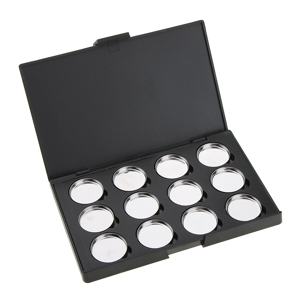 Empty Magnetic Palette Box for Eyeshadow Powder Highlighter Contour Lipstick Makeup Case with 12 Tin Pans