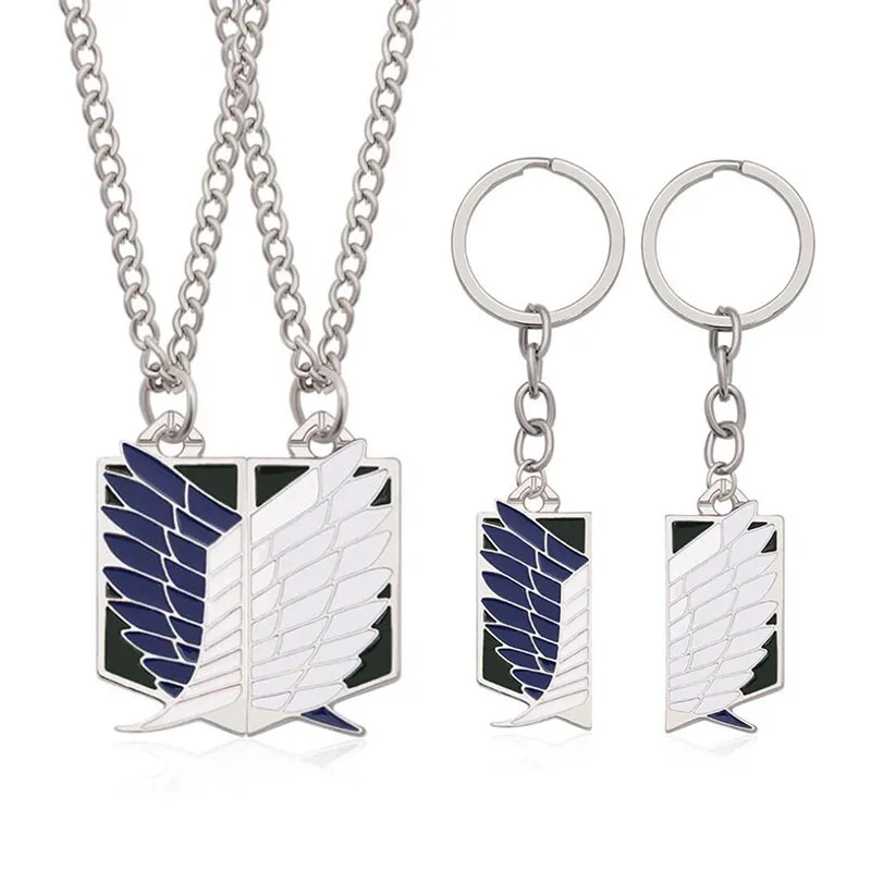 1 Pair Attack On Titan Wings of Liberty Keychains Necklace Lover Couple Necklaces Best Friend Gift Anime Trinket Jewelry Gift
1 Pair Attack On Titan Wings of Liberty Keychains Necklace Lover Couple Necklaces Best Friend Gift Anime Trinket Jewelry Gift