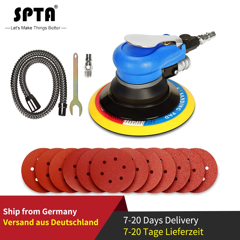 SPTA 6Inch Air Random Orbital Dual Action Sander Orbit Polisher Sanding Grinding Tools Pneumatic with Sanding Discs Paper Pad
SPTA 6Inch Air Random Orbital Dual Action Sander Orbit Polisher Sanding Grinding Tools Pneumatic with Sanding Discs Paper Pad