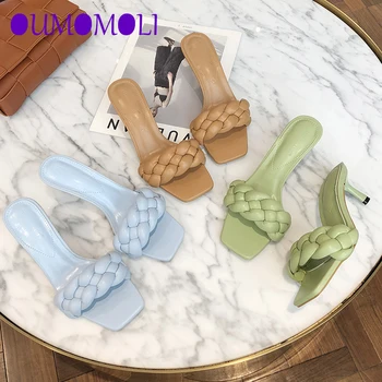 Woman Sandals Shoes High Heels Summer Weave Sandals Women Leather Slides Square Toe Slippers Sexy Ladies Shoes Party Sandals 7cm
Woman Sandals Shoes High Heels Summer Weave Sandals Women Leather Slides Square Toe Slippers Sexy Ladies Shoes Party Sandals 7cm