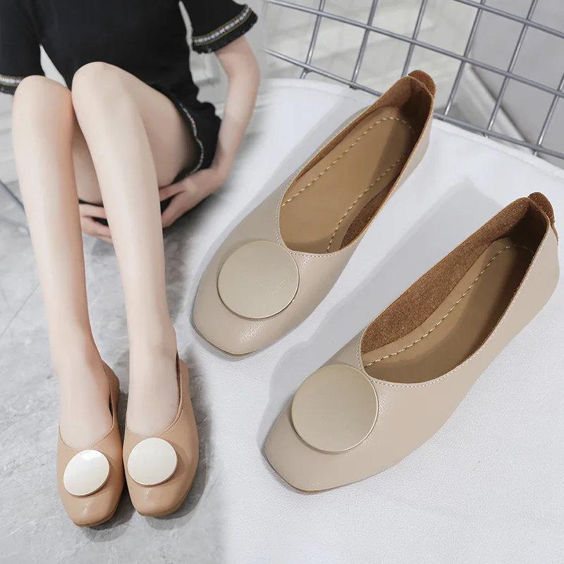 Korean-style 2019 Spring And Summer New Style Square Head Metal Buckle-Style Leather Low-Cut Pregnant Women Fashion Flat Heel Fl
Korean-style 2019 Spring And Summer New Style Square Head Metal Buckle-Style Leather Low-Cut Pregnant Women Fashion Flat Heel Fl