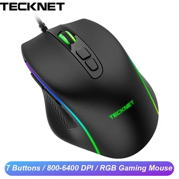 Tecknet Wired RGB Gaming Mouse 7 Buttons 800 - 6400 DPI Ergonomic RGB Light Optical Mouse Gamer For PC Laptop Macbook
Tecknet Wired RGB Gaming Mouse 7 Buttons 800 - 6400 DPI Ergonomic RGB Light Optical Mouse Gamer For PC Laptop Macbook