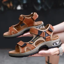 Brand Mens Sandals 2021 Summer Genuine Leather Sandals Outdoor Casual Lightweight Sandal Roman Male Beach Shoes Plus Size 48 
Brand Mens Sandals 2021 Summer Genuine Leather Sandals Outdoor Casual Lightweight Sandal Roman Male Beach Shoes Plus Size 48