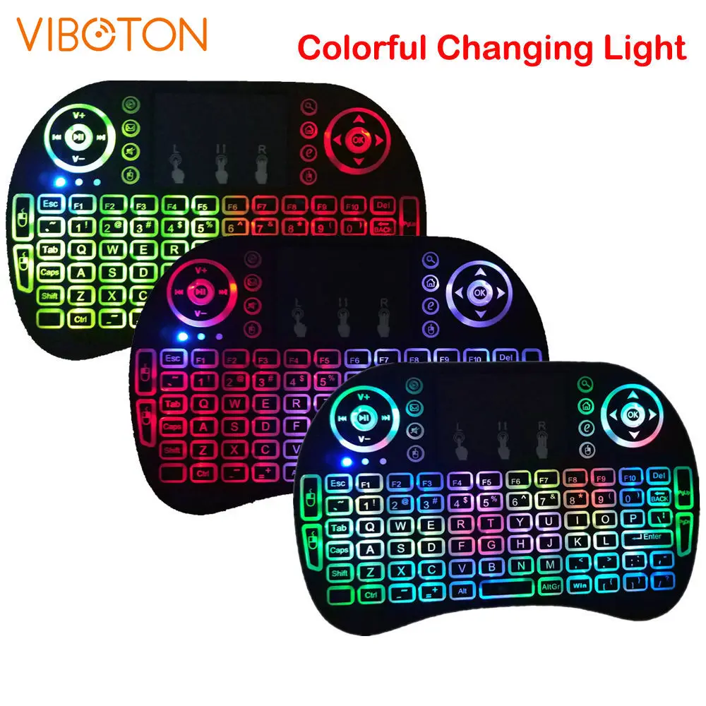 

I8 Air-Mouse Touchpad Tv-Box Remote-Control Russian spanish english Backlit Mini 2.4Ghz Wireless Keyboard gaming keyboard