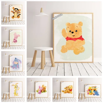 Watercolor Nordic cartoon style decoration Winnie the Pooh poster children's room decoration living decoration canvas painting
Watercolor Nordic cartoon style decoration Winnie the Pooh poster children's room decoration living decoration canvas painting