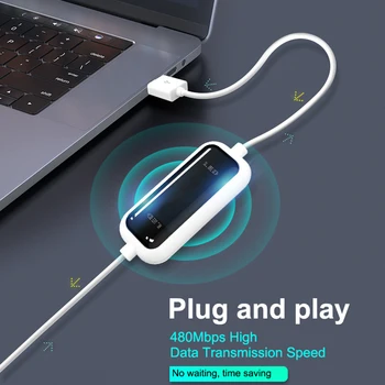 USB 2.0 PC To PC Notebook Laptop Sync Charging LED Display Copy High Speed Link File Transfer Data Cable Online Share Bridge