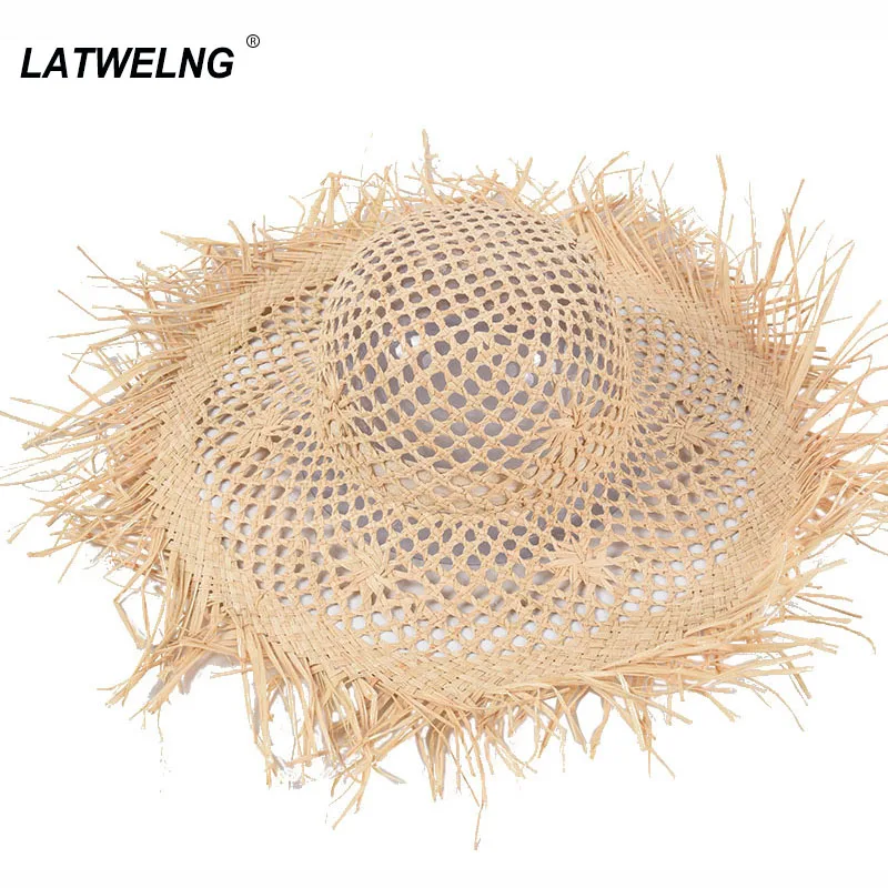 2020 ins Hand-woven Hollow Raffia Hat Female Wide Brim Beach Hats UV Protection Girlfriend Holiday Gift S1096 
2020 ins Hand-woven Hollow Raffia Hat Female Wide Brim Beach Hats UV Protection Girlfriend Holiday Gift S1096