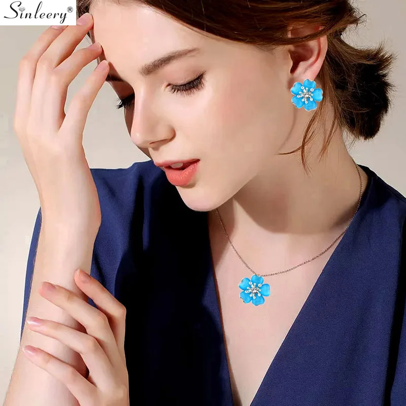 SINLEERY Charm Opal Stone Plum Flower Necklace Earrings Jewelry Sets For Women Wedding Party Rose Gold Color Tz153 SSG
SINLEERY Charm Opal Stone Plum Flower Necklace Earrings Jewelry Sets For Women Wedding Party Rose Gold Color Tz153 SSG
