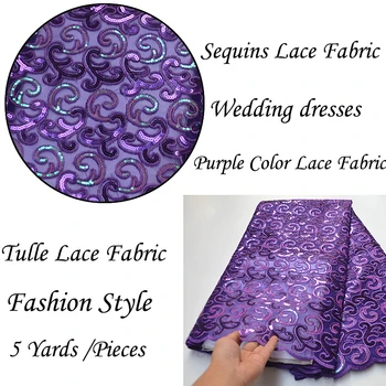 Purple Lace African Net Lace Fabrics 2019 High Quality Sewing Nigerian Wedding Party Dress Material With Sequins 5 Yards/pcs
Purple Lace African Net Lace Fabrics 2019 High Quality Sewing Nigerian Wedding Party Dress Material With Sequins 5 Yards/pcs
