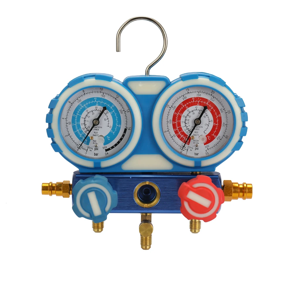 Professional Car Air Conditioning Refrigerant Freon Double Valve Pressure Gauge with Seal Rings Diagnostic Repairing Tool Kit
Professional Car Air Conditioning Refrigerant Freon Double Valve Pressure Gauge with Seal Rings Diagnostic Repairing Tool Kit