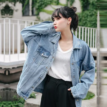 Women Winter Loose Jeans Coat Long Sleeve Retro Cowboy Denim Casual Jacket Coats Female sweet outwear Denim 2019 New deep blue
Women Winter Loose Jeans Coat Long Sleeve Retro Cowboy Denim Casual Jacket Coats Female sweet outwear Denim 2019 New deep blue