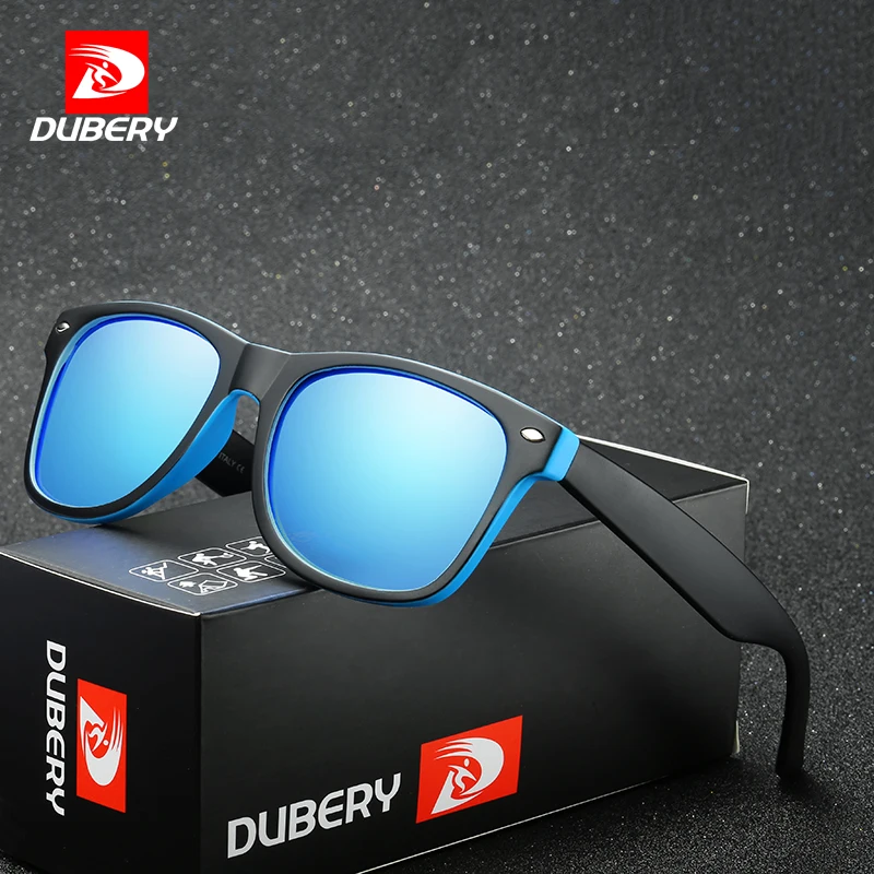 

DUBERY Polarized Sunglasses Fashion Outdoor Travel Shades Men Driving Glasses Rectangle Sport Sunglass gafas de sol With Box