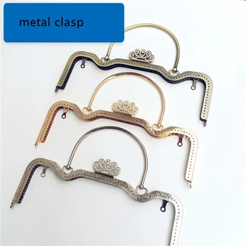 

28cm big size DIY handbag making metal clasp with handle knurling purse frame diamond crown design buckle 10pcs/lot wholesale