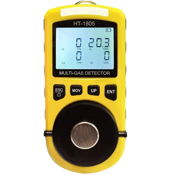 

HT-1805 Four-in-one Gas Detector O2 CO H2S LEL Light Alarm Function Liquid Crystal Display Screen TWA STEL Vibration Buzzing