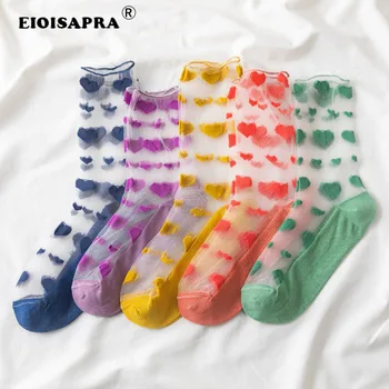 Small Fresh Transparent Crystal Silk Socks Breathable Creative Candy Color Love Heart Women Socks College Style Handmade Sokken
Small Fresh Transparent Crystal Silk Socks Breathable Creative Candy Color Love Heart Women Socks College Style Handmade Sokken