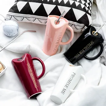 480ml Heart Ceramic Coffee Mug Porcelain Lovers Girl Letter Cute Mugs with Stailess Steel Straw Home Milk Cups 
480ml Heart Ceramic Coffee Mug Porcelain Lovers Girl Letter Cute Mugs with Stailess Steel Straw Home Milk Cups