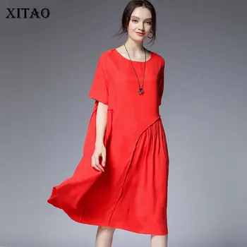 XITAO Europe Women Plus Size Loose Short Sleeve Silk O Neck Solid Color Casual A Line Fold Dress 2020 Summer New Dress XJ4479
XITAO Europe Women Plus Size Loose Short Sleeve Silk O Neck Solid Color Casual A Line Fold Dress 2020 Summer New Dress XJ4479