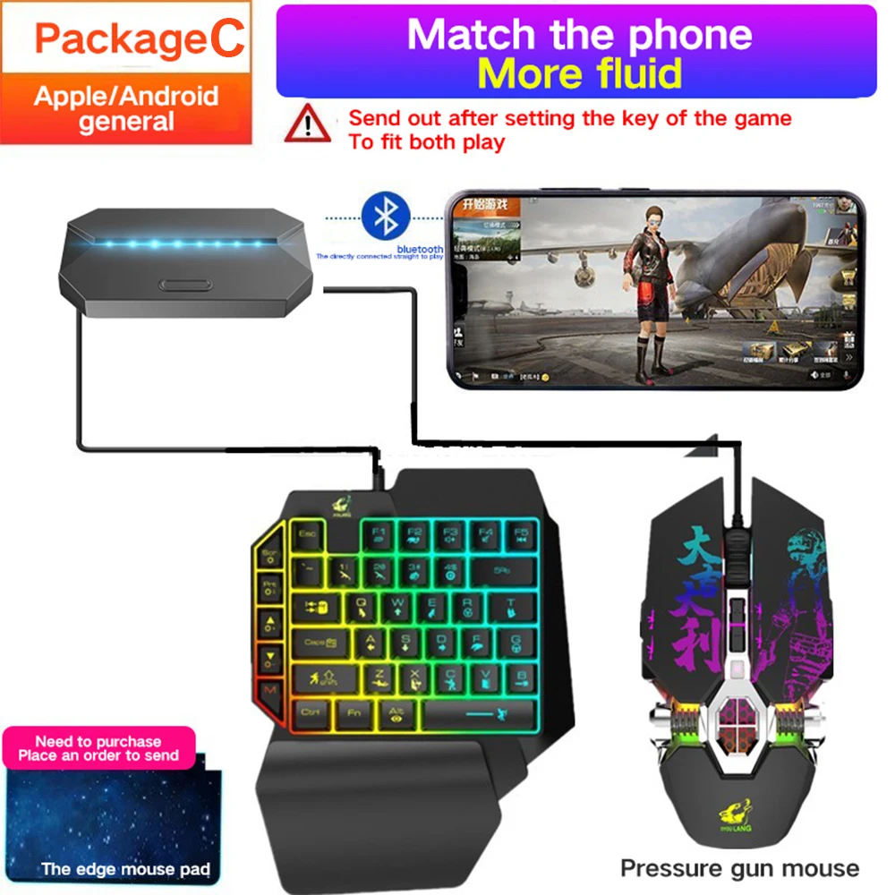 G6 PUBG Mobile Gamepad Controller Gaming Keyboard Mouse Converter For Android ios Phone IPAD Bluetooth 4.1 Adapter Free Gift
G6 PUBG Mobile Gamepad Controller Gaming Keyboard Mouse Converter For Android ios Phone IPAD Bluetooth 4.1 Adapter Free Gift