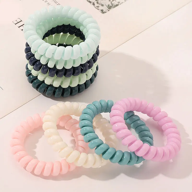 

New Telephone Wire Elastic Hair Bands Mattes Colored Scrunchies Rubber Bands Ponytail Holder for Girls Hair Ties Accessories