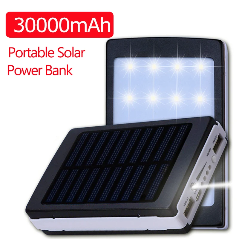30000mAh Solar Power Bank Waterproof Dustproof Double USB Output LED Flashlight Lighter Lithium Battery for Iphone Xiaomi Huawei
30000mAh Solar Power Bank Waterproof Dustproof Double USB Output LED Flashlight Lighter Lithium Battery for Iphone Xiaomi Huawei