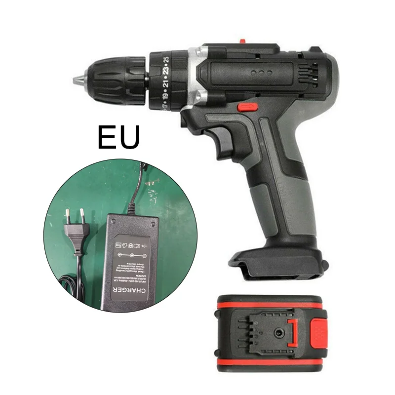 Electric Cordless Impact Wrench Power Drill LED 2 Speeds Battery Charger 36V Cordless Impact Drill for home diy tools parts 2019
Electric Cordless Impact Wrench Power Drill LED 2 Speeds Battery Charger 36V Cordless Impact Drill for home diy tools parts 2019