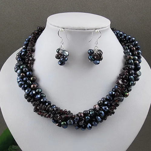 New Arrival Baroque Pearl Necklace Earrings Jewelry Set Garnet Crystal Real Freshwater Pearl Fashion Women Gift Party Jewelry
New Arrival Baroque Pearl Necklace Earrings Jewelry Set Garnet Crystal Real Freshwater Pearl Fashion Women Gift Party Jewelry
