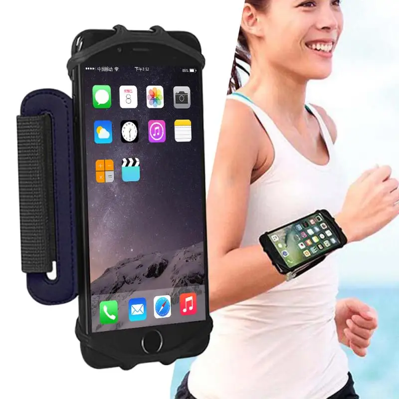 Фото Silicone Sport Running Jogging Phone Bag 180° Rotating Adjustable Band Holder Gym Mobile Arm For 4.5-6.7 | Спорт и развлечения