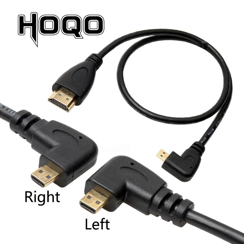 

90 Degree Micro HD to HDMI-compatible Left/Right Angle Micro HD MI Cable for Digital camera Sony a6400 GH4 tablet 50cm/150cm
