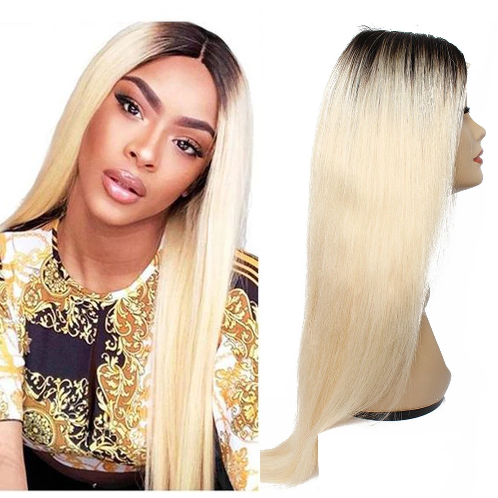 

Brazilian Honey Blonde Ombre Wig 13x4 Lace Frontal Wigs T4/613 Lace Front Wigs bone Straight Human Hair Pre Plucked