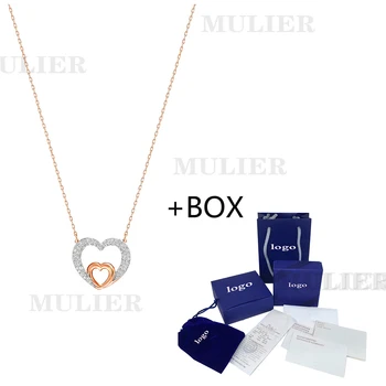 

MULIER 2019 SWA New DEAR MEDIUM Heart Necklace Women's High Quality Shining Transparent Crystal Gives Lovers the Best Gift