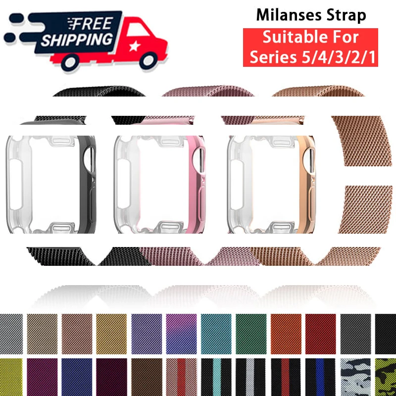 Milanese Watch Band Magnet Strap With TPU Case 38MM 42MM For Men Women Watch Series 1/2/3/4/5 Stainless Steel Sport Watch Strap
Milanese Watch Band Magnet Strap With TPU Case 38MM 42MM For Men Women Watch Series 1/2/3/4/5 Stainless Steel Sport Watch Strap