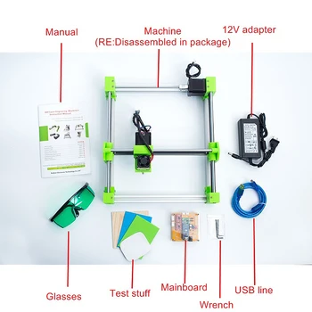 Disassembled Blue Violet 2017 mini Laser Engraving Machine 3D printing version green color laser height adjustable Carving Size
Disassembled Blue Violet 2017 mini Laser Engraving Machine 3D printing version green color laser height adjustable Carving Size