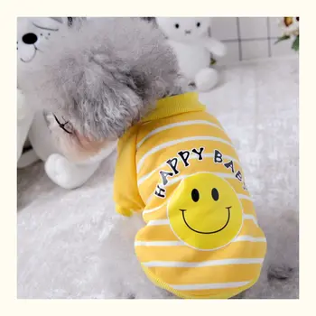 Dog Clothes Striped Sweater Cat and Dog Clothes Dog and Catclothes on Both Feet Yellow Smiley Face Printing Top Teddy Petclothes
Dog Clothes Striped Sweater Cat and Dog Clothes Dog and Catclothes on Both Feet Yellow Smiley Face Printing Top Teddy Petclothes