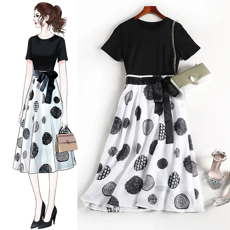 4XL 5XL Plus Size Casual Dress Woman Elegant High Waist Chiffon Large Size Dress Summer Patchwork Knitting Long Dress Vestidos
4XL 5XL Plus Size Casual Dress Woman Elegant High Waist Chiffon Large Size Dress Summer Patchwork Knitting Long Dress Vestidos