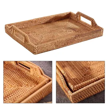 Hand-Woven Rattan Rectangular Serving Tray with Handles for Breakfast Drinks Snack Coffee Handmade Decorative Trays
Hand-Woven Rattan Rectangular Serving Tray with Handles for Breakfast Drinks Snack Coffee Handmade Decorative Trays