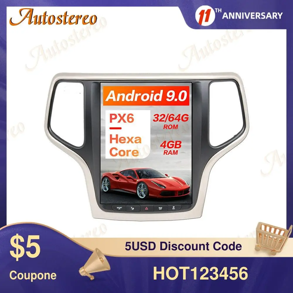 Wireless Carplay For JEEP Grand Cherokee 2014+ Tesla Style Android 9.0 PX6 Car GPS Navigation Stereo Head Unit Multimedia Player
Wireless Carplay For JEEP Grand Cherokee 2014+ Tesla Style Android 9.0 PX6 Car GPS Navigation Stereo Head Unit Multimedia Player
