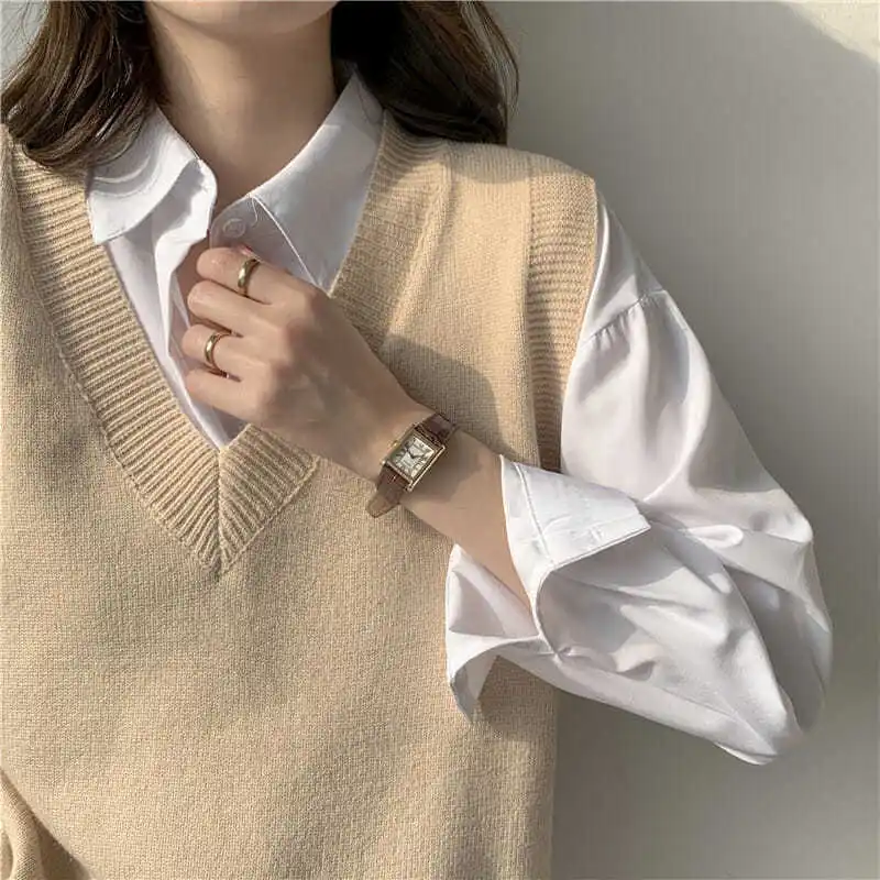 Sweater Vest Women V-neck Solid Simple Slim All-match Casual Korean Style Teens Chic Fashion Autumn Winter Sleeveless Sweaters
Sweater Vest Women V-neck Solid Simple Slim All-match Casual Korean Style Teens Chic Fashion Autumn Winter Sleeveless Sweaters