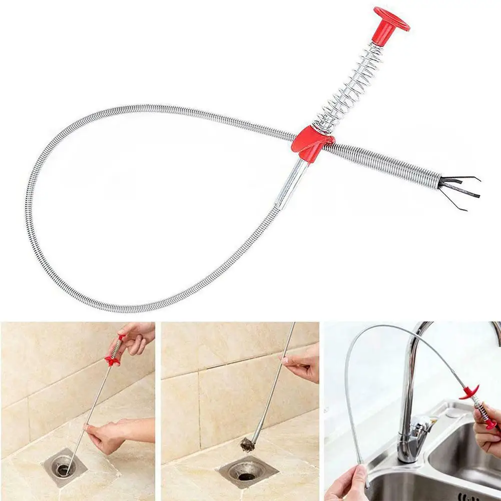 60CM Kitchen Spring Pipe Hair Remover Bendable Sink Cleaning Hook Sewer Dredging Useful Tool Kitchen Home Cleaning Tool
60CM Kitchen Spring Pipe Hair Remover Bendable Sink Cleaning Hook Sewer Dredging Useful Tool Kitchen Home Cleaning Tool