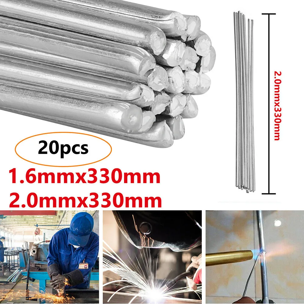 

10/20Pcs 1.6/2mm Aluminium Welding Rods Wires Brazing Flux-core Soldering Low Temperature Corrosion Resistant Durafix