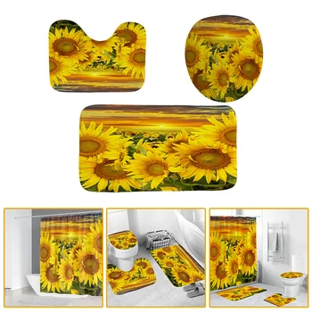 4pcs/set Sunflower Bathroom Set Flower Scenery Waterproof Shower Curtains Sets Home, Office, School Hotel
4pcs/set Sunflower Bathroom Set Flower Scenery Waterproof Shower Curtains Sets Home, Office, School Hotel