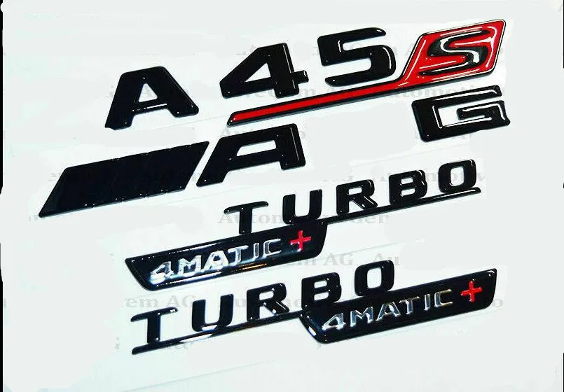 A45S Fit AMG TURBO 4MATIC Emblem Black Combo Set for Mercedes W177 Hatchback | Автомобили и мотоциклы
