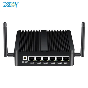 XCY Firewall Router Intel Celeron J1900 Mini PC Fanless Quad-Core 6x Gigabit Ethernet Intel i211 NIC WiFi 3G 4G LTE Pfsense