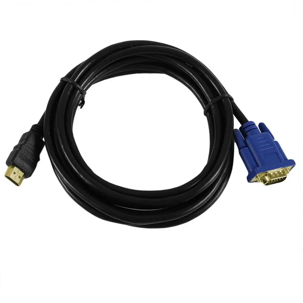 

1.8/3 Meters HDMI To VGA Cable 15Pin Adapter Male to Male Video 1024 x 768p High Definition Super Fast Transfer Rate