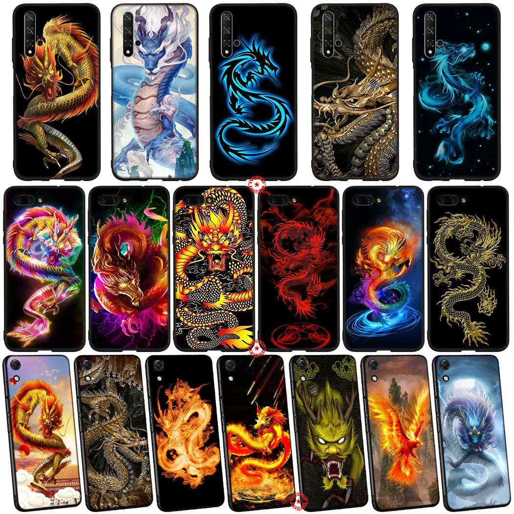 Y20 китайский дракон мягкий силиконовый чехол для телефона Huawei Honor View 20 30 V30 9X Pro 20S