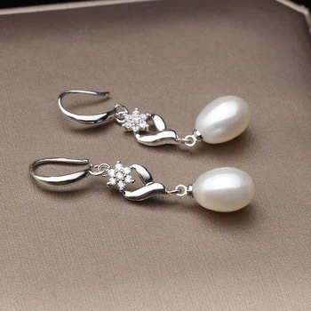 Natural Freshwater Pearl Earings Fashion Jewelry Korean White Statement Boho 925 Sterling Silver Drop Earrings For Women
Natural Freshwater Pearl Earings Fashion Jewelry Korean White Statement Boho 925 Sterling Silver Drop Earrings For Women